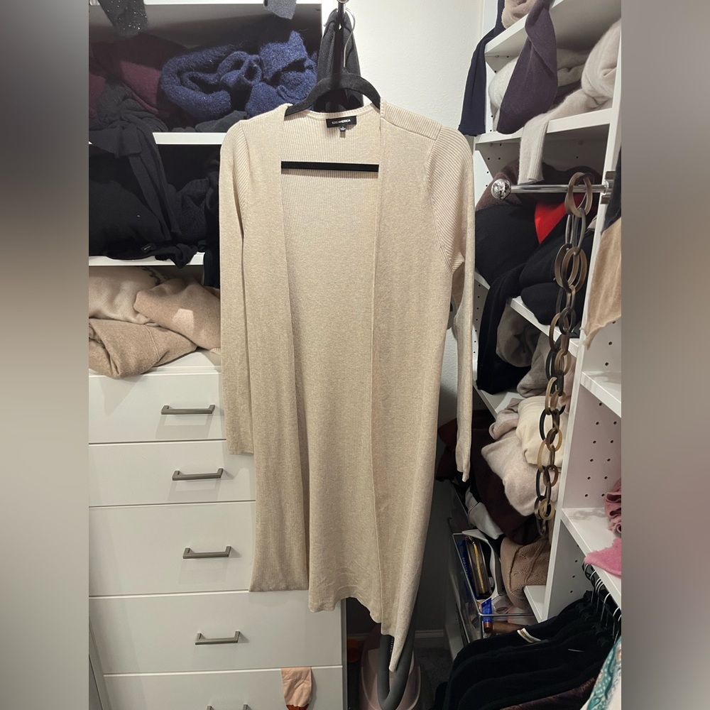 525 America beige cotton long cardigan